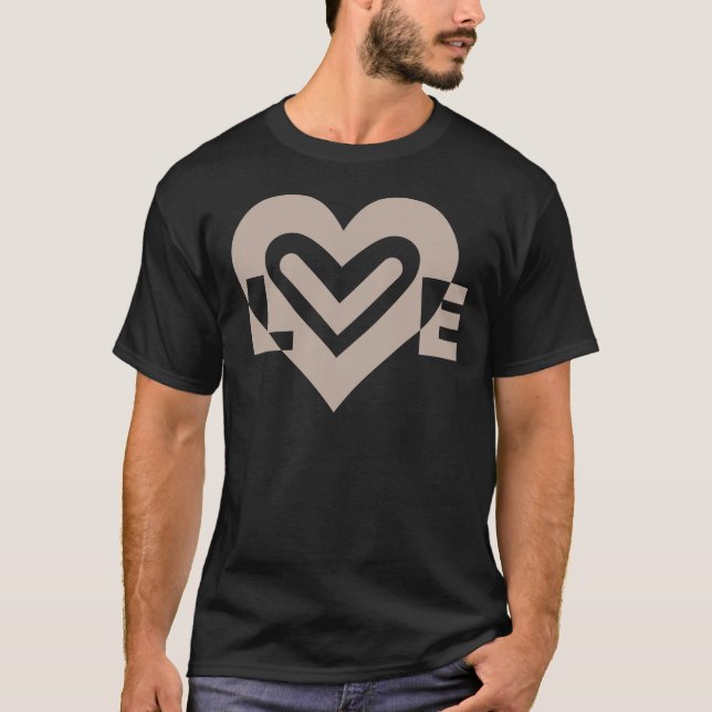 Liebe in Grau T-Shirt (Vorderseite)