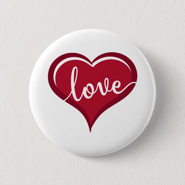 Liebe in Herzvalentinen Button (Vorderseite)