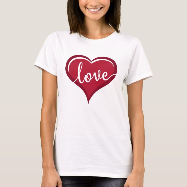 Liebe in Herzvalentinen T-Shirt (Vorderseite)