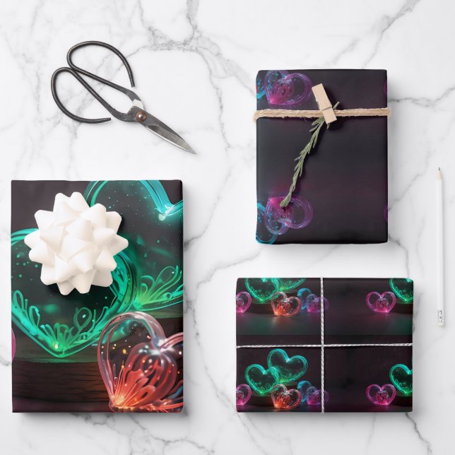 Liebe in jedem Herzschlag Geschenkpapier Set (Vorderseite)