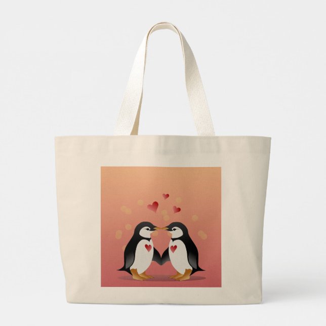 "Liebe in jedem Stich" Handtasche Jumbo Stoffbeutel (Rückseite)