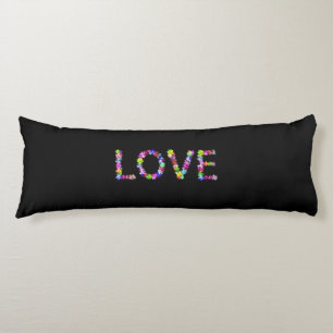 Liebe in jeder Form Inspirierende Jet-Schwarze F Seitenschläferkissen