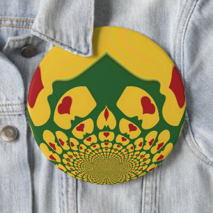 Liebe in Rasta-Farben: Reggae-Herzen Button
