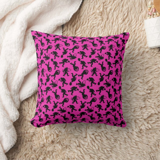Liebe in Rosa und Schwarz-Bigfoot Kissen (Decke)