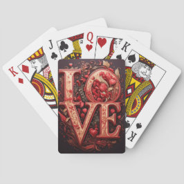 "Liebe" in Rot und Blume Spielkarten