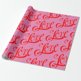 Liebe in Rot und Rosa Geschenkpapier