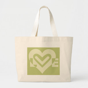 Liebe in Sage Green Jumbo Stoffbeutel