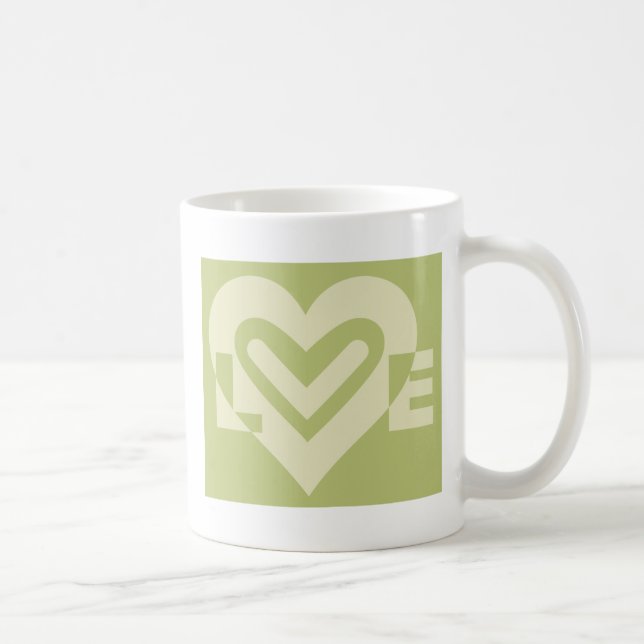 Liebe in Sage Green Kaffeetasse (Rechts)
