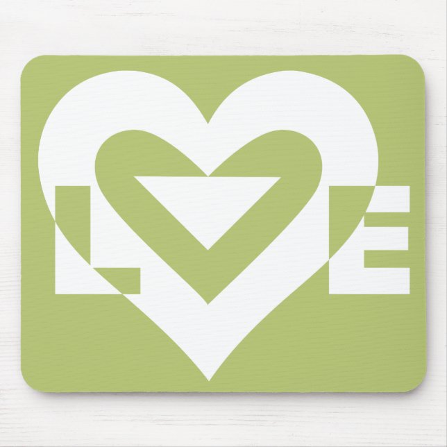 Liebe in Sage Green Mousepad (Vorne)