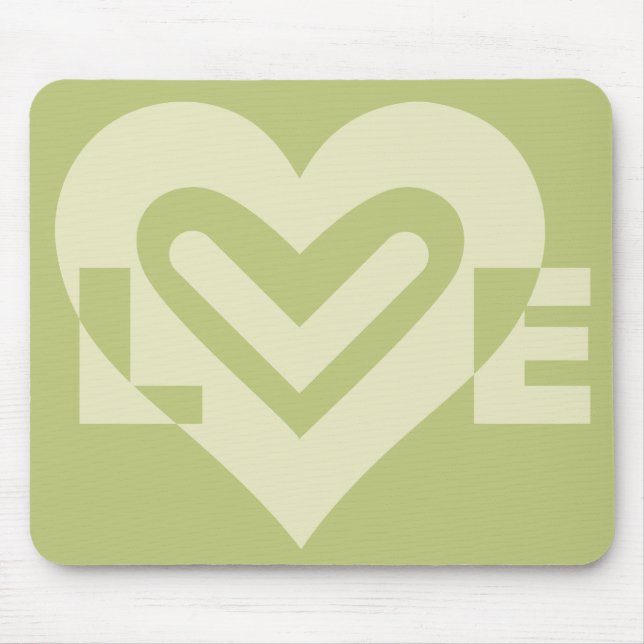 Liebe in Sage Green Mousepad (Vorne)