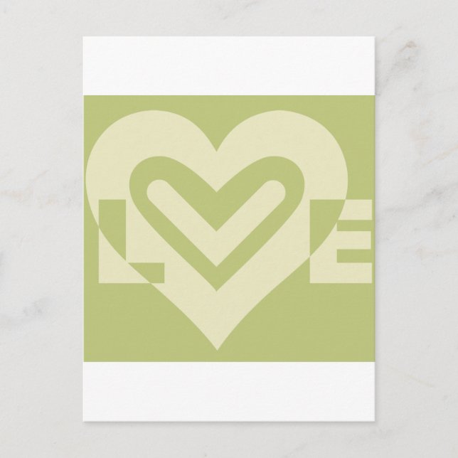 Liebe in Sage Green Postkarte (Vorderseite)