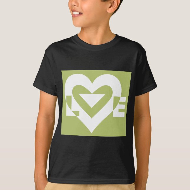Liebe in Sage Green T-Shirt (Vorderseite)