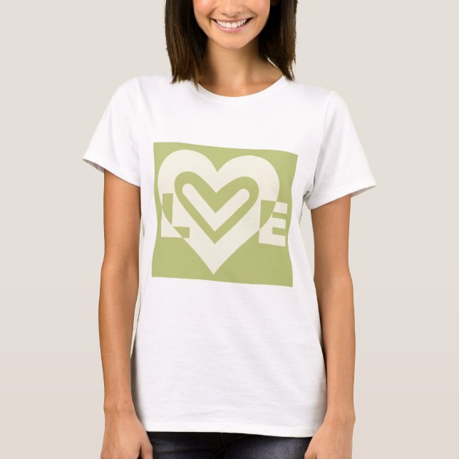 Liebe in Sage Green T-Shirt (Vorderseite)