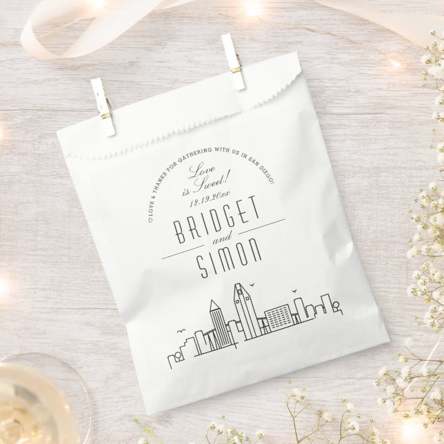Liebe in San Diego | Gastgeschenk Hochzeiten Geschenktütchen (Ausgeschnitten)