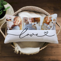 Liebe in Schwarz-Herz-Script Custom 3 Foto Collage