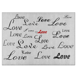 Liebe in Schwarzweiß Schneidebrett