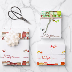 Liebe in Städten - Set zum Umpacken von Papier