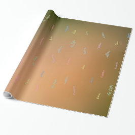 Liebe in verschiedenen Sprachen braun Geschenkpapier