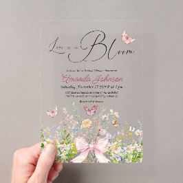 Liebe in Wildblume Rosa Brautparty Acryleinladungen