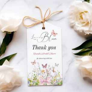 Liebe in Wildblume Rosa Brautparty Geschenkanhänger