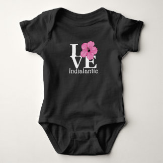 LIEBE Indialantischer rosa Hibiskus Baby Strampler