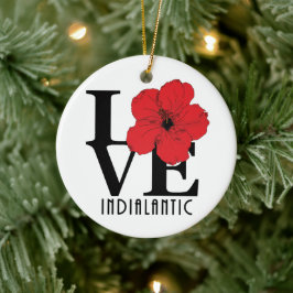 LIEBE Indialantischer Roter Hibiskus Keramik Ornament
