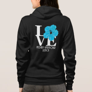 LIEBE Indian Harbour Beach Blue Hibiskus Hoodie
