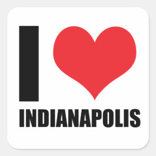 Liebe Indianapolis Quadratischer Aufkleber