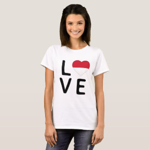 Liebe - Indonesische Flagge T-Shirt