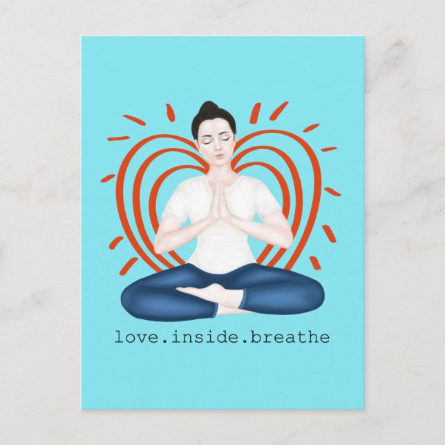 Liebe. Innenseite. atmen Postkarte (Vorderseite)