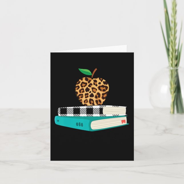 Liebe Inspiriere Leopard Print Apple Lehrer Funny  Karte (Vorderseite)
