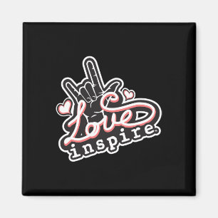 Liebe inspiriert ASL ILY Hand Sign Language Deaf A Magnet