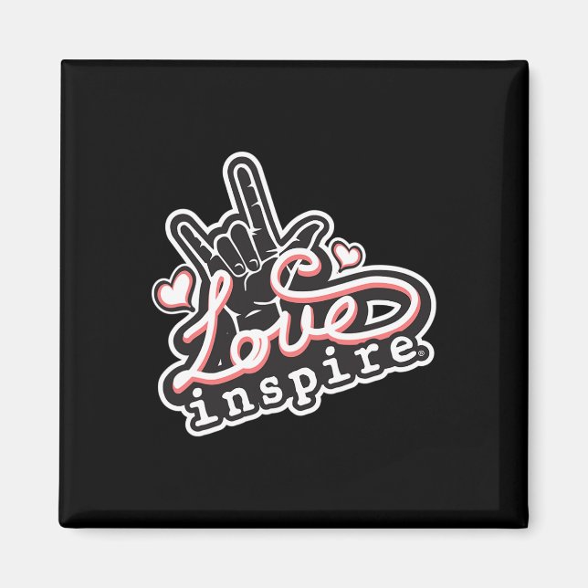 Liebe inspiriert ASL ILY Hand Sign Language Deaf A Magnet (Vorne)