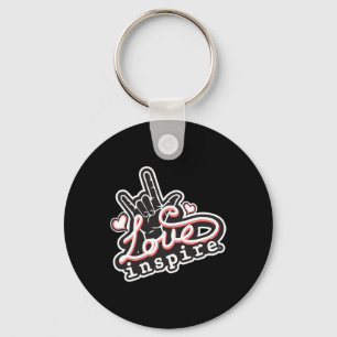 Liebe inspiriert ASL ILY Hand Sign Language Deaf A Schlüsselanhänger