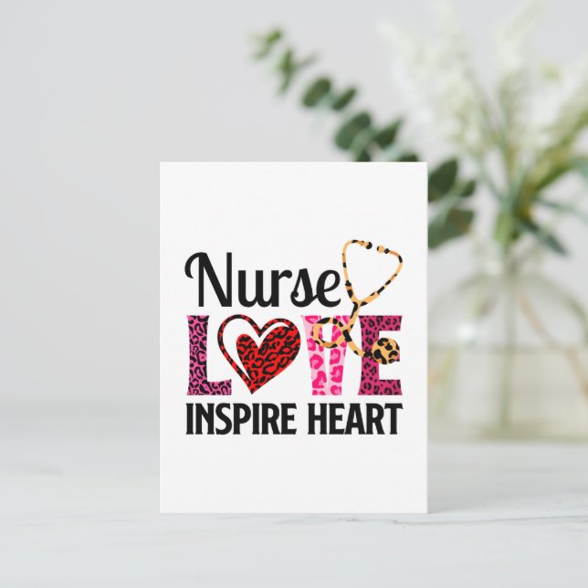 Liebe Inspiriert Herz - Motivierend Krankenwort Postkarte (Stehend Vorderseite)