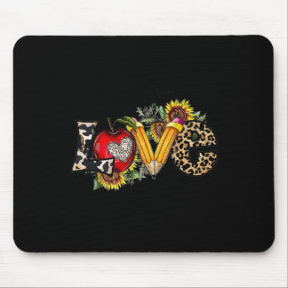 Liebe Inspirierte Leopard Sonnenblumenlehrer zurüc Mousepad