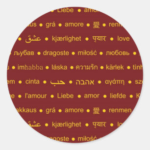 Liebe - Internationale Schreibschrift Runder Aufkleber