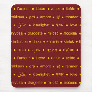 Liebe internationale Wörter Mousepad
