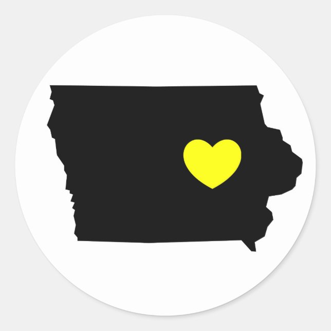 Liebe Iowa Runder Aufkleber (Vorderseite)