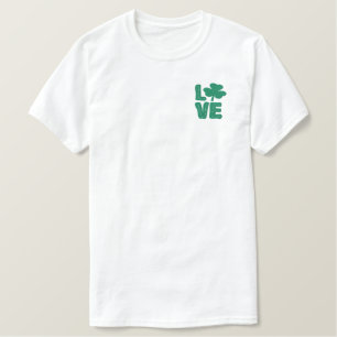 Liebe Irish Green Kleeblatt St Patricks Day Besticktes T-Shirt