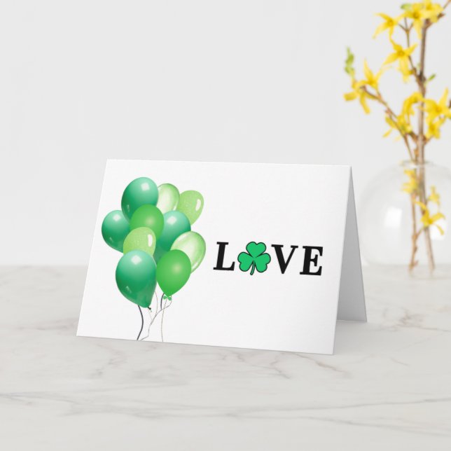 LIEBE Irland Grüne Ballons alle Zweck Blank Karte (Gelbe Blume)