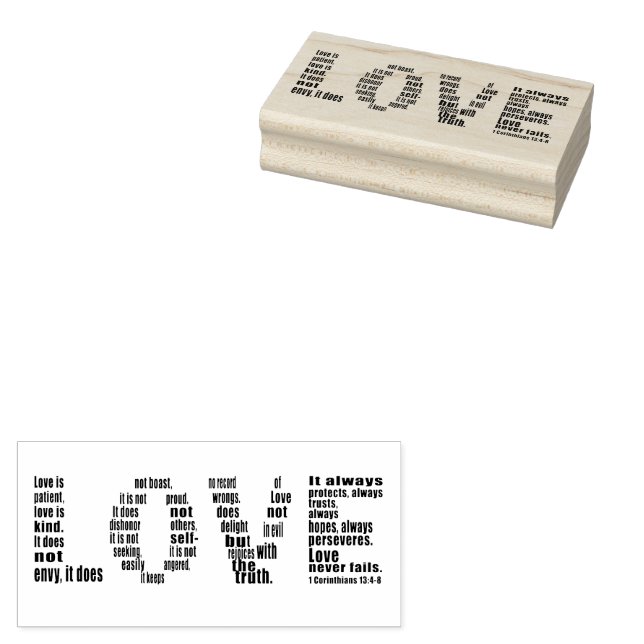Liebe ist... 1 Korinther 13:4-8 Bibelverse Gummistempel (Stempel)