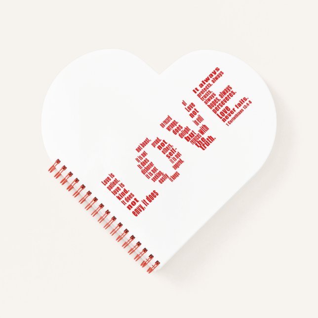 Liebe ist... 1 Korinther 13:4-8 Bibelverse Notizbuch (Vorderseite)