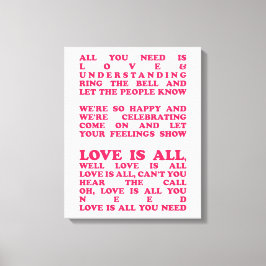 Liebe ist alles - Roger Clover Song Texte Leinwanddruck