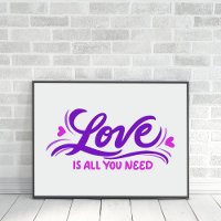 Liebe ist alles, was man braucht, um Lila-pink han