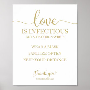 Liebe ist ansteckend, aber Coronavirus ist es auch Poster
