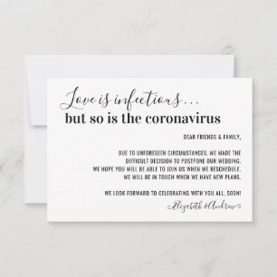 Liebe ist ansteckend Covid19 Hochzeit Verschiebung Ankündigung