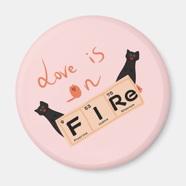 Liebe ist auf Feuer Funny Liebe Magnet (Vorne)