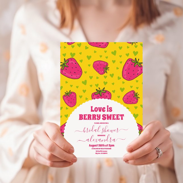Liebe ist Berry Sweet Brautparty Erdbeere Einladung (Von Creator hochgeladen)