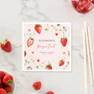 Liebe ist Berry Sweet Erdbeer-Themen-Brautparty Serviette